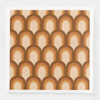 Groovy Retro 70er Muster Design in Braun Hochzeit
