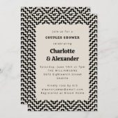 Groovy Retro 70er Muster in Black Couples Dusche Einladung (Vorne/Hinten)