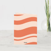 Groovy Retro 70er Peach Abschluss Dankeschön Karte (Rückseite)