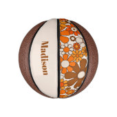 Groovy Retro 70er Personalisiert für ihre Bloral Mini Basketball (Vertikal)