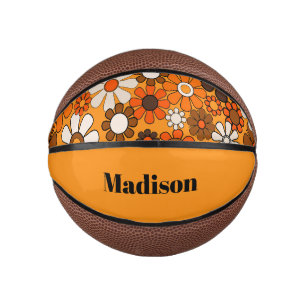 Groovy Retro 70er Personalisiert für Sie Floral Mini Basketball