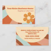 Groovy Retro 70er Psychedelic Hippy Blume Visitenkarte (Vorne/Hinten)