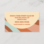 Groovy Retro 70er Psychedelic Hippy Blume Visitenkarte (Rückseite)