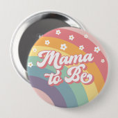 Groovy Retro 70er Rainbow Baby Shower Button (Vorne & Hinten)