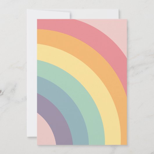 Groovy Retro 70er Rainbow Baby Shower Einladung (Rückseite)