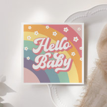 Groovy Retro 70er Rainbow Baby Shower