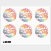 Groovy Retro 70er Rainbow Daisy Baby Shower Runder Aufkleber (Blatt)