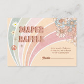 Groovy Retro 70er | Rainbow Diaper Raffle Begleitkarte (Vorderseite)