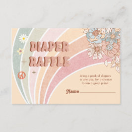 Groovy Retro 70er | Rainbow Diaper Raffle Begleitkarte