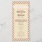 Groovy Retro 70er Summer Wedding Program Programm (Vorderseite)