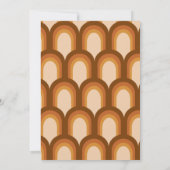 Groovy Retro 70er Terracotta Couples Kinderdusche Einladung (Rückseite)