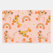 Groovy Retro 70er Weihnachten Geschenkpapier Set (Vorderseite 3)