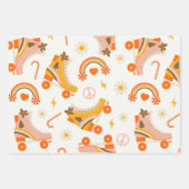 Groovy Retro 70er Weihnachten Geschenkpapier Set (Vorderseite)