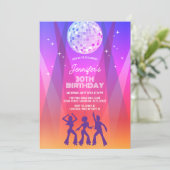Groovy Retro 70s 80s Disco 30th Birthday Party Einladung (Stehend Vorderseite)