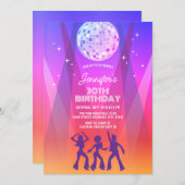 Groovy Retro 70s 80s Disco 30th Birthday Party Einladung (Vorne/Hinten)