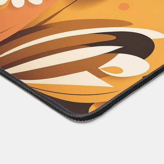 Groovy Retro 70s Abstract Floral  Schreibtischunterlage (Ecke)