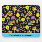 Groovy, Retro 90er, schwarz Mousepad (Vorne)