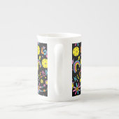 Groovy, Retro 90er, schwarz Porzellantasse (Rückseite)