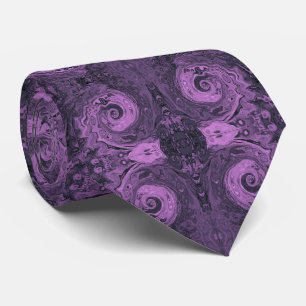 Groovy Retro Abstrakt Rosa und Schwarze Wirbel Krawatte