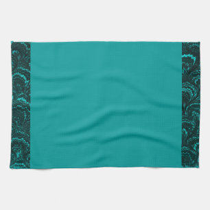 Groovy Retro abstrakter Strudel-aquamariner Handtuch