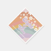 Groovy Retro acht ist ein Vibe Rainbow Serviette (Ecke)