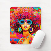 Groovy Retro Afro Chic Pop Art Mousepad (Mit Mouse)