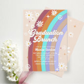 Groovy Retro Aquarell Abschluss Brunch Einladung
