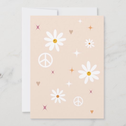 Groovy Retro Aquarell Abschluss Brunch Einladung (Rückseite)