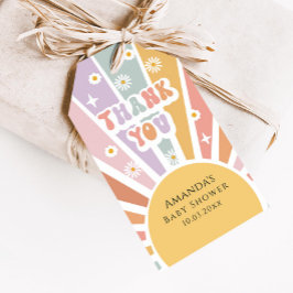 Groovy Retro Babydusche Vielen Dank Geschenkanhänger