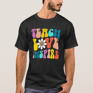 Groovy Retro Back To School Lehre Liebe Inspiriere T-Shirt
