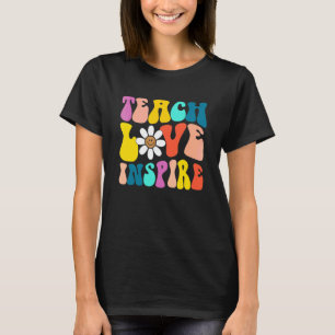 Groovy Retro Back To School Lehre Liebe Inspiriere T-Shirt