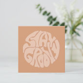 Groovy Retro Beige Flachkarte bleibe (Stehend Vorderseite)