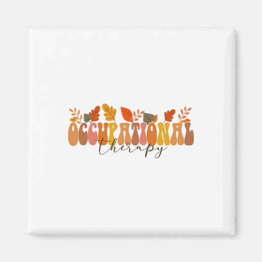 Groovy Retro Berufliche Therapie Vintag Fall Lea Magnet (Vorne)