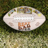 Groovy Retro Bester Vater je 3 Foto Personalisiert Football