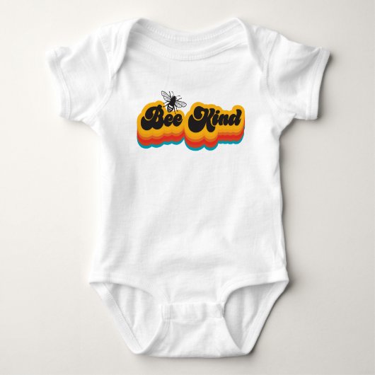 Groovy Retro-Biene Baby Strampler (Vorderseite)