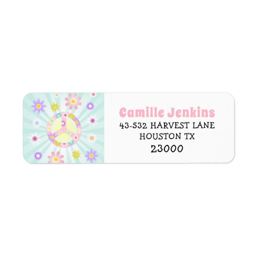 Groovy Retro Birthday Einladung Rücksendeadresse (Vorne)