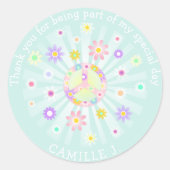 Groovy Retro Birthday Runder Aufkleber (Vorderseite)