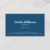 Groovy Retro Blue Abstrakt Checkerboard Trendy Visitenkarte (Vorderseite)