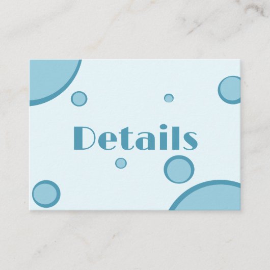 Groovy Retro Blue Circles 70er Wedding Detail Begleitkarte (Vorderseite)