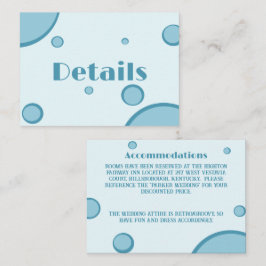 Groovy Retro Blue Circles 70er Wedding Detail Begleitkarte