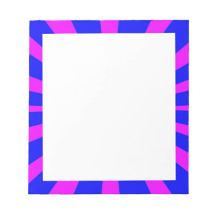 Groovy Retro Blue & Pink Hintergrund Notizblock