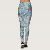 Groovy Retro Blue Protea und Daisy Muster Leggings (Rückseite)