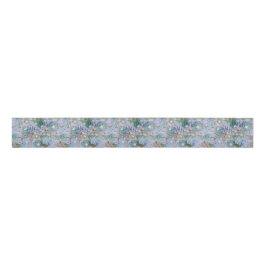 Groovy Retro Blue Protea und Daisy Pattern Ripsband