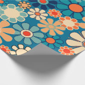 Groovy Retro Blume 60er 70er Floral Pattern Geschenkpapier (Ecke)