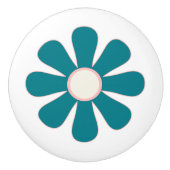 Groovy Retro Blume 60er 70er Minimalistisch Ästhet Keramikknauf (Vorderseite)