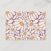 Groovy Retro Blume Bücher für Babytickets Begleitkarte (Rückseite)