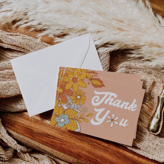 Groovy Retro Blume Danke Karte