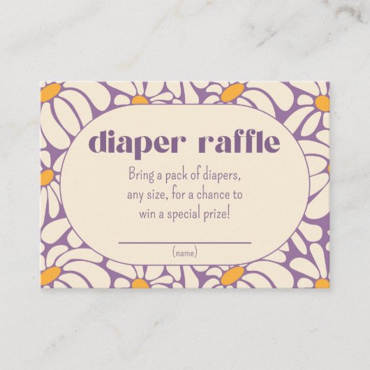 Groovy Retro Blume Degustationsschein Begleitkarte (Vorderseite)