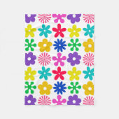 GROOVY RETRO-BLUME FLEECEDECKE (Vorderseite)
