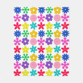 GROOVY RETRO-BLUME FLEECEDECKE (Vorderseite)